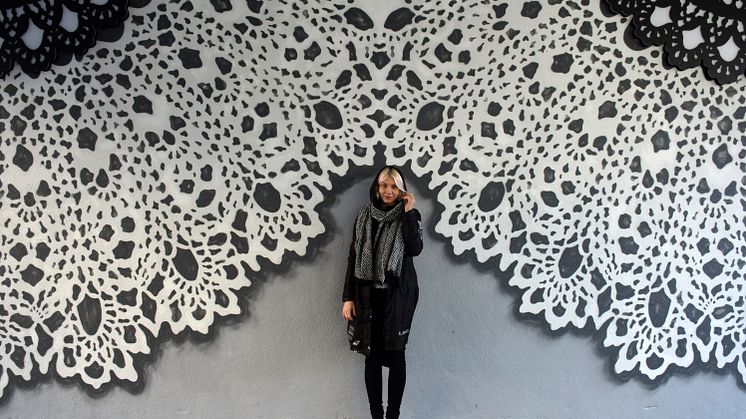 Traditional lace turns to art through NeSpoon during No Limit Street Art