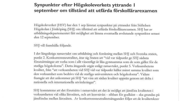 Inför regeringsbeslut om förskollärarexamen
