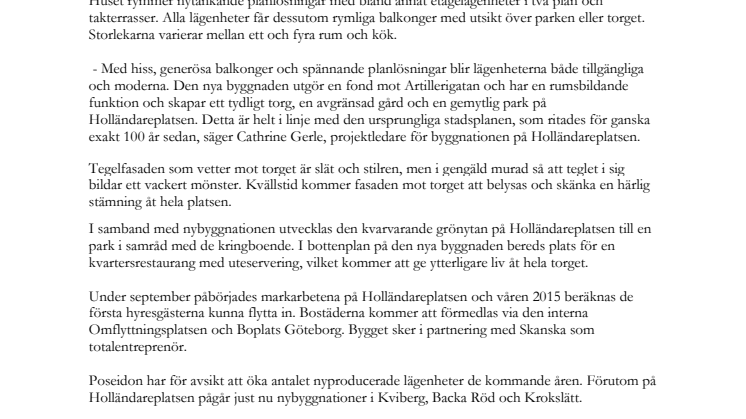 Poseidon bygger 53 nya hyresrätter i Gamlestaden