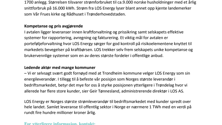 LOS lyser opp Trondheim