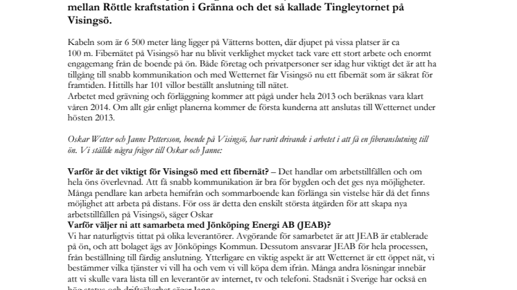 Wetternet till Visingsö. 