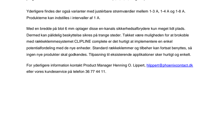 Nye varianter af elektroniske sikkerhedsafbrydere