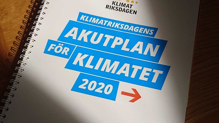 Akutplan för klimatet lanseras av Klimatriksdagen!