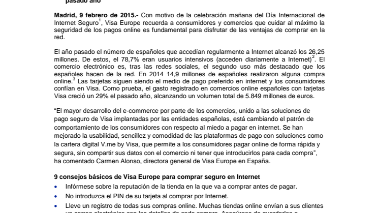 Visa Europe promueve la seguridad de los pagos en Internet