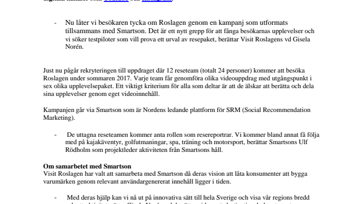 Reseälskare skapar egna filmer om Roslagen -  ny kampanj lyfter regionens sommarpärlor via sociala medier