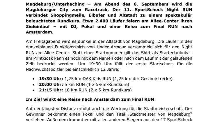 Night RUN Magdeburg: Dom, Elbe und Hundertwasser auf einer Strecke 