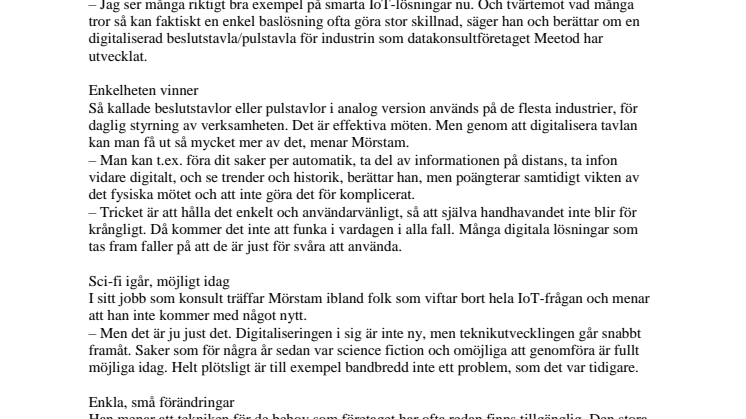 IoT-experten: ”Enklare än du tror att göra stora vinster”
