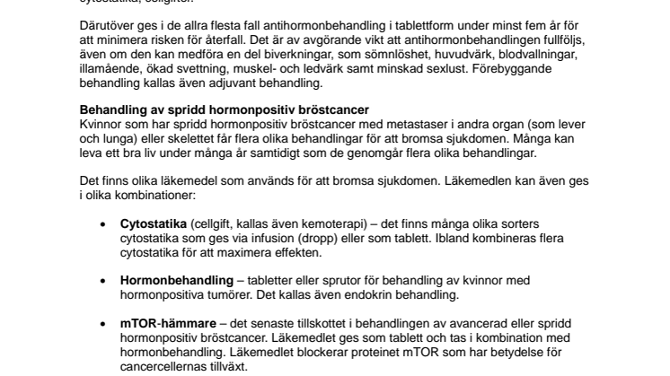Fakta om hormonpositiv bröstcancer