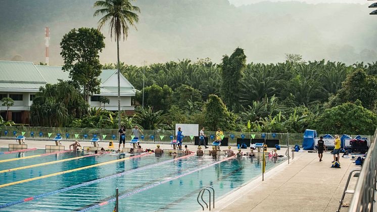 Svenska Simlandslaget på plats i Thanyapura, Thailand.