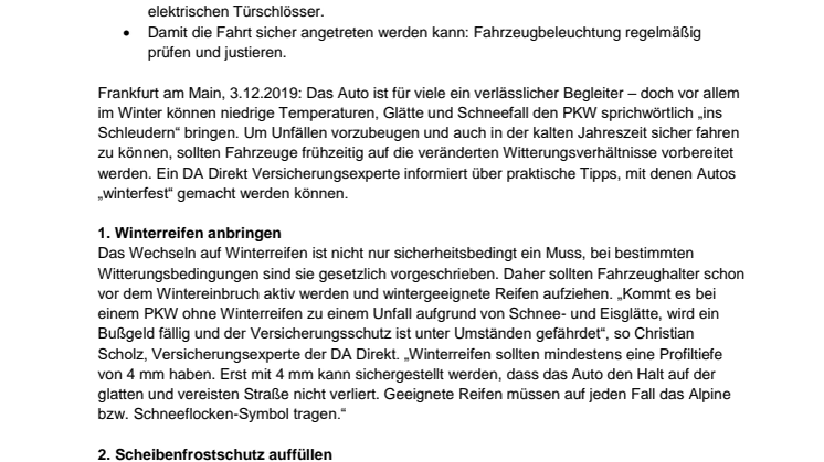 So wird das Auto winterfest - 5 Tipps für eine sichere Fahrt im Winter 