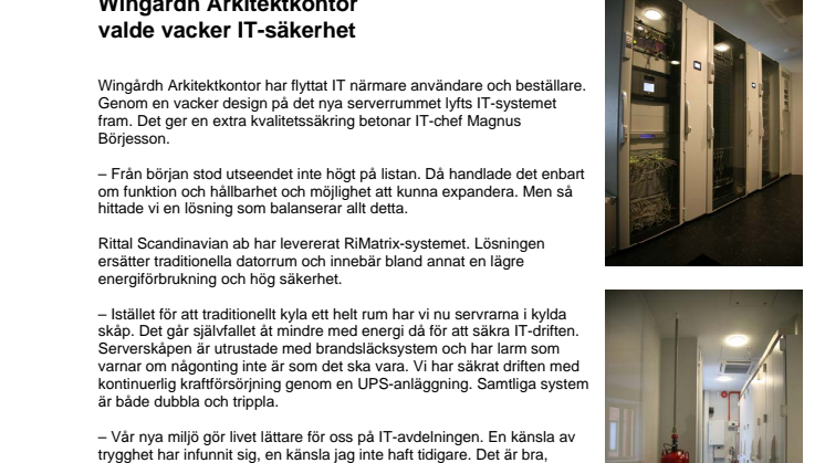 Wingårdh Arkitektkontor valde vacker IT-säkerhet