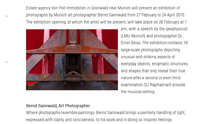 Geheimnisvoll (Mysterious) – Photographs by Bernd Sannwald |  Exhibition and Opening in Grünwald