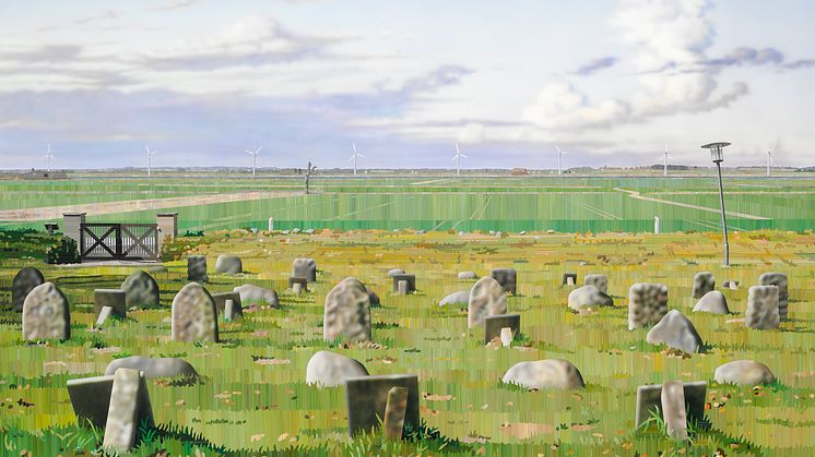 Allan Otte: "Kødet blev jord" (And the Meat Turned to Soil), 2010. Signed. Acrylic on board. 100 x 162 cm. Estimate: DKK 100,000-125,000.