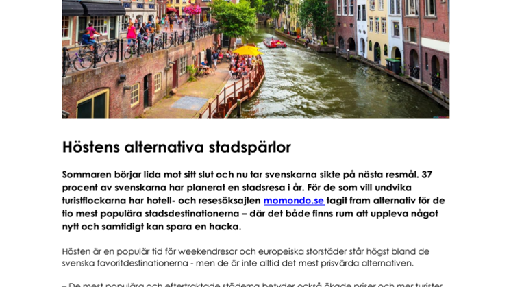 Höstens alternativa stadspärlor