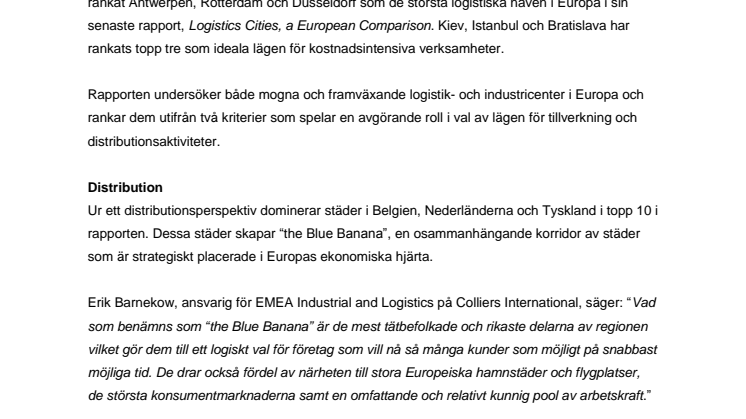 Antwerpen, Rotterdam och Düsseldorf är Europas största logistiska nav