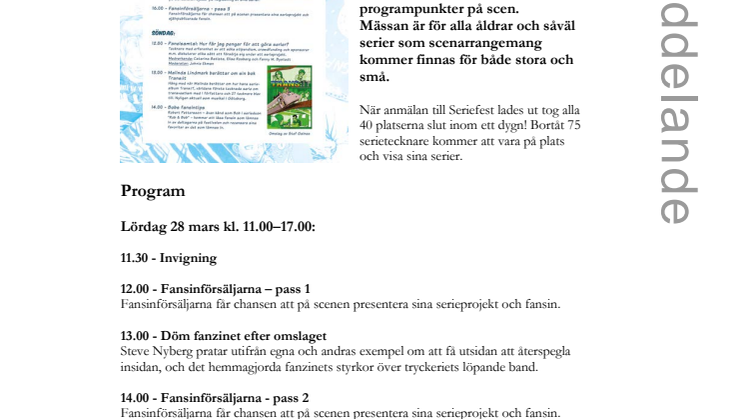 Malmö Seriefest på Stadsbiblioteket 28–29 mars i Röda rummet
