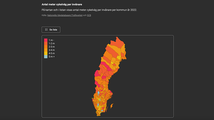 Ny cykeldata för alla kommuner – men stora brister i offentliga statistiken finns