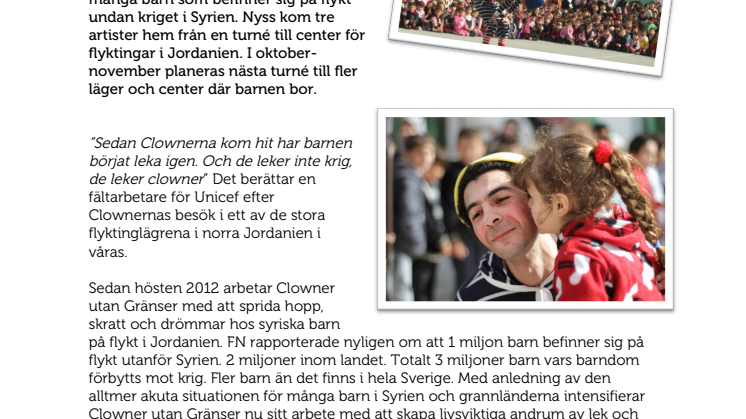 Clowner får syriska flyktingbarn att börja leka igen