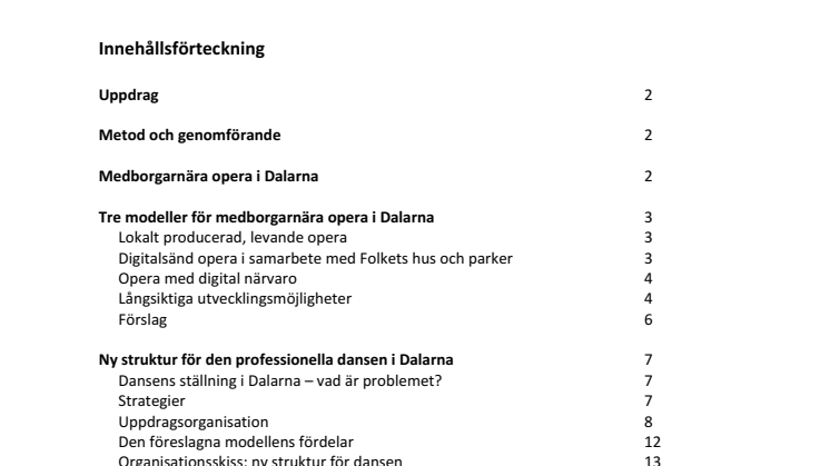 Landstinget Dalarna nysatsar på opera och dans