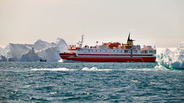 I 2024 kan gjester oppleve Grønland om bord på MS Sarfaq Ittuk med nye reiser skreddersydd for internasjonale turister av Arctic Umiaq Line og Hurtigruten. Foto: Arctic Umiaq Line