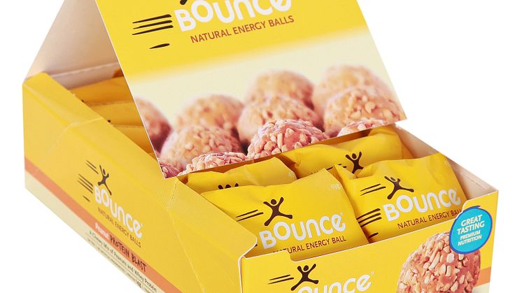 Bounce balls peanøtt protein borddisplay