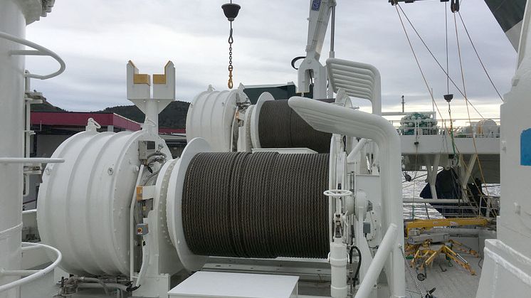 Kongsberg Maritime’s EasyDrive electric trawl winches, installed on board the stern trawler Granit 