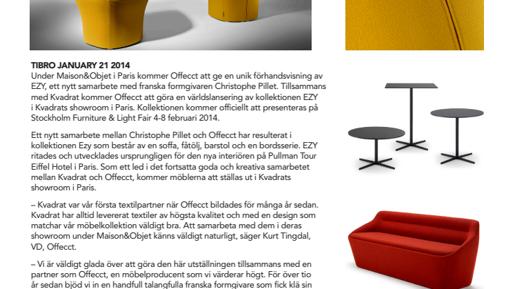 Offecct under Maison&Objet 2014