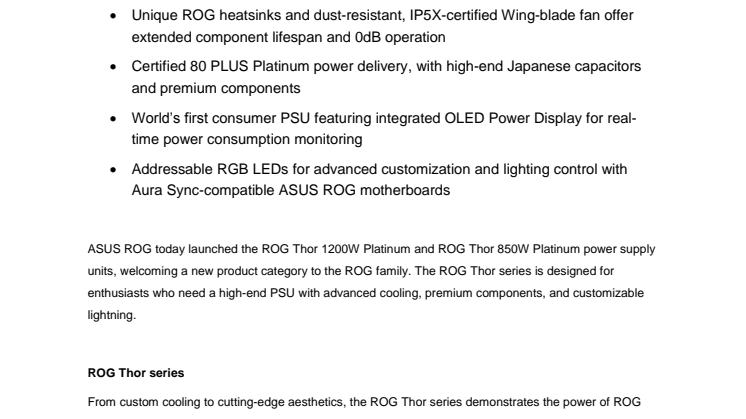 Nordic Launch for ROG Thor Power Supply and ROG Ryujin / Ryuo AIO Water Coolers