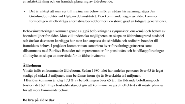 Framtidens boende för äldre i Burlöv