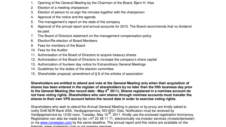 Notice AGM 2011