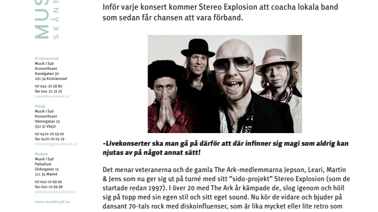 STEREO EXPLOSION på turné