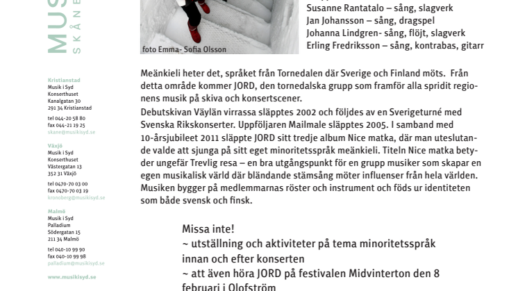 Musikriket presenterar: JORD – Världsmusik från Tornedalen