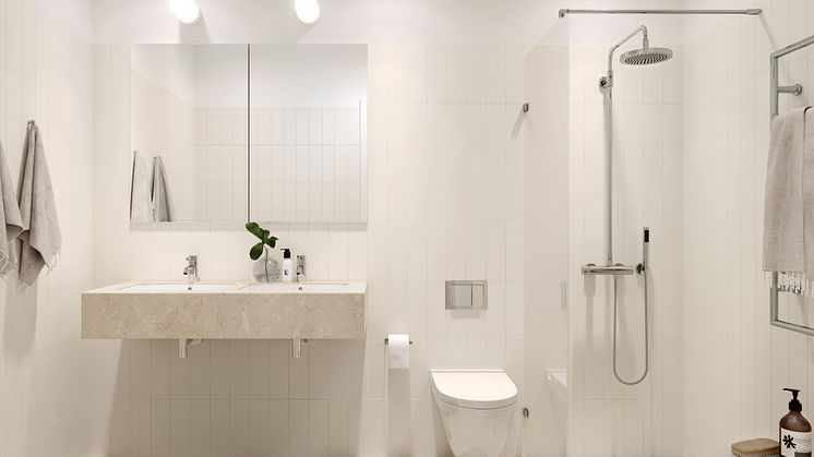 Patriam Karlbergsvägen badrum beige