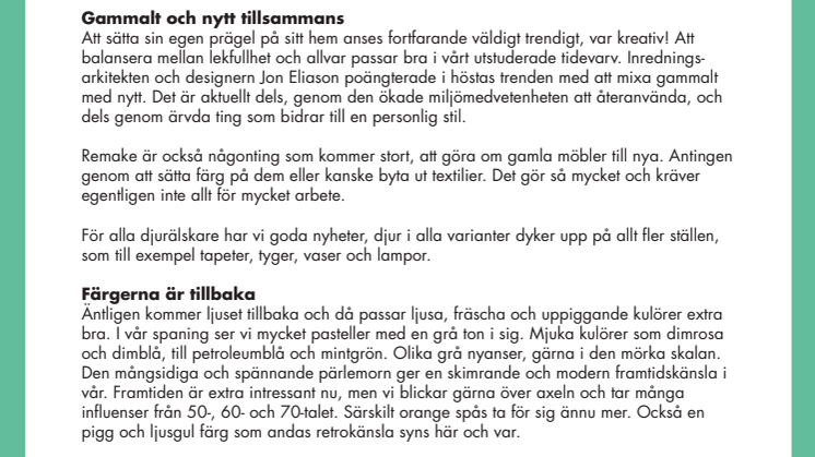Happy Homes trendspanar inför våren och sommaren!