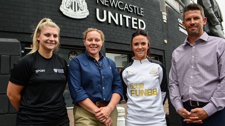 Left to right: Grace Donnelly, Katy Storie, Brooke Cochrane and Steve Beharall.