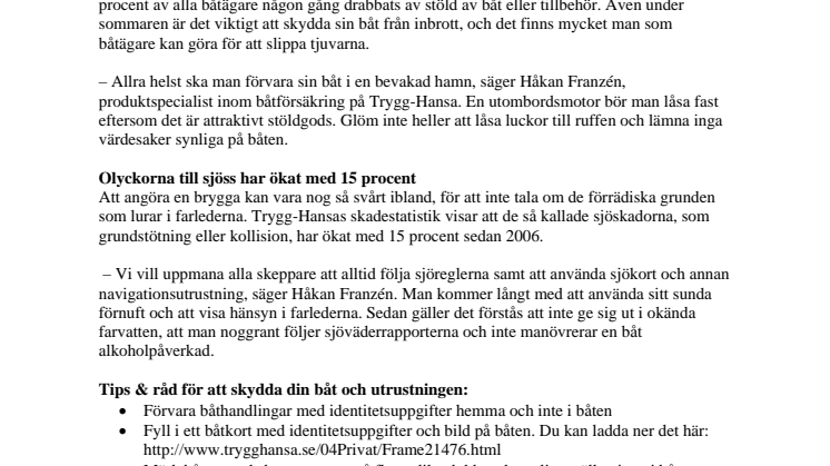 Var fjärde båtägare skyddar inte sin båt