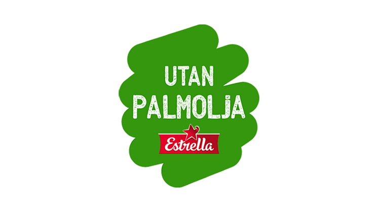 Utan Palmolja grönt skrap med vit text