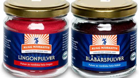 Kung Markatta lanserar KRAV-märkta bärpulver av nordiska blåbär och lingon