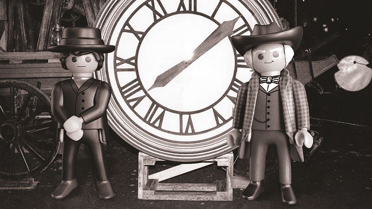Sammler-Postkarte aus dem PLAYMOBIL-Adventskalender "Back to the Future Part III"