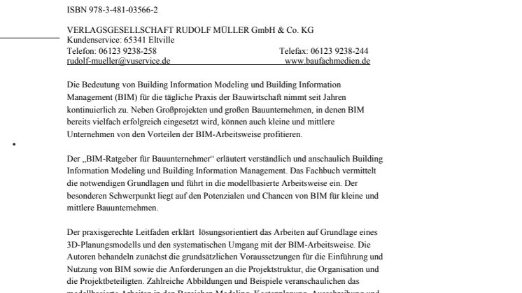 BIM-Ratgeber für Bauunternehmer
