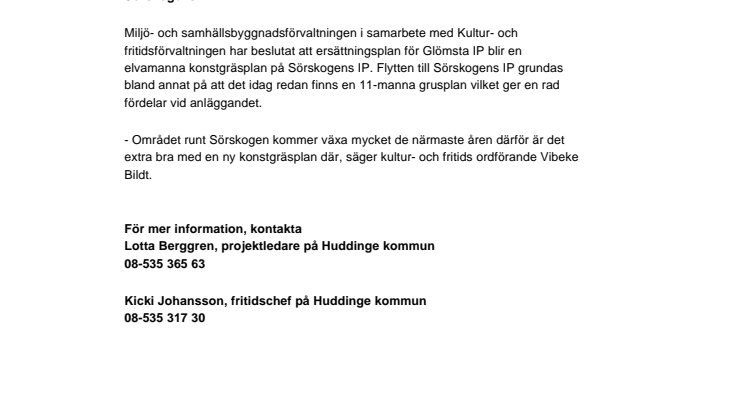 Ny konstgräsplan på Sörskogens IP