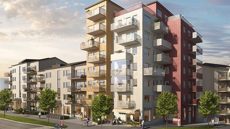 Industriellt producerade lägenheter av Lindbäcks i Sollentuna, kvarter Dagsmejan 