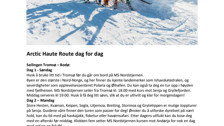 Arctic Haute Route dag til dag 