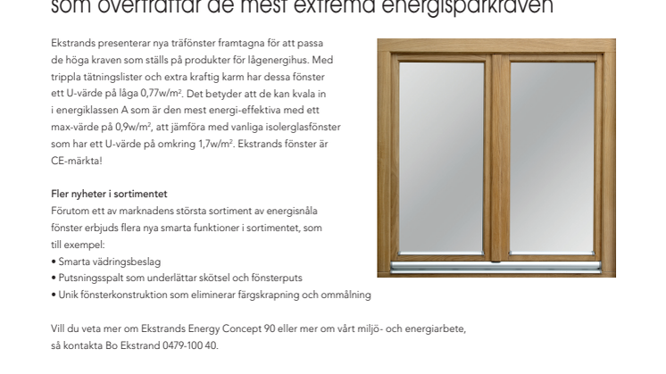 Energy Concept 90 – ny träfönsterkonstruktion som överträffar de mest extrema energisparkraven