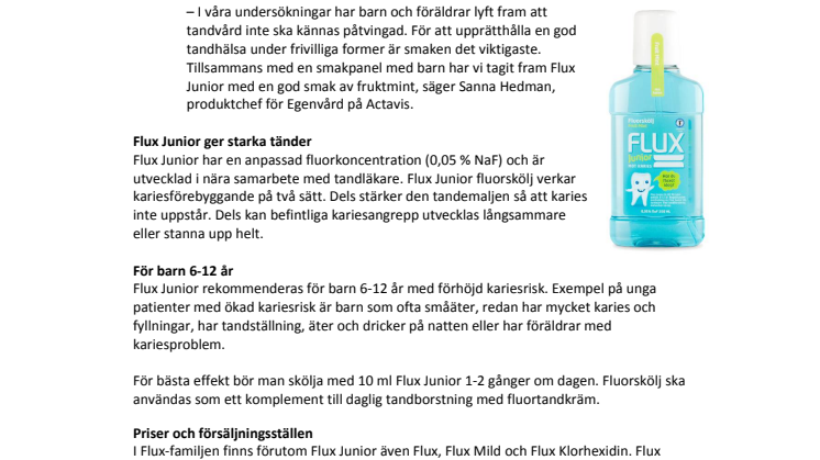 Flux Junior: Fluorskölj med fruktmintsmak – när barnen själva får välja