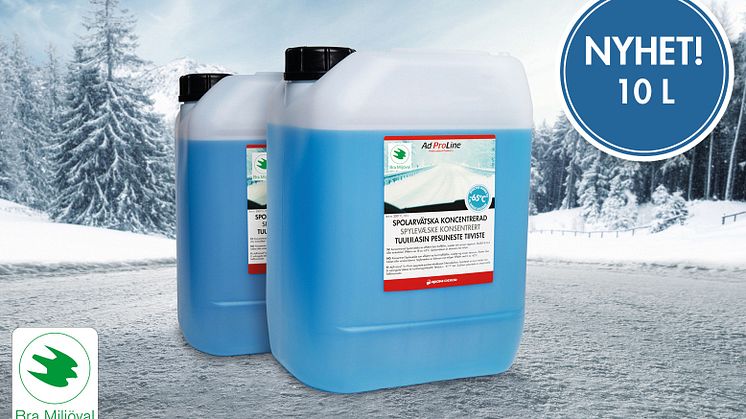 Nyhet - nå kommer AdProLine® Konsentrert spylervæske i 10 l dunk