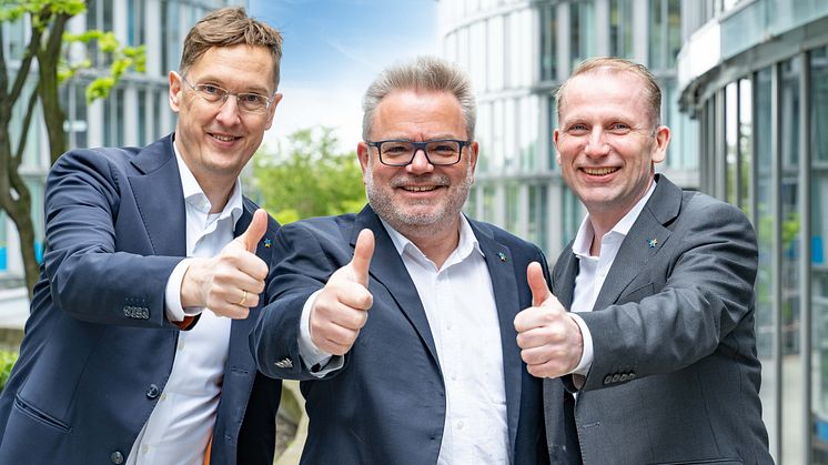 Das neue Geschäftsführerteam der TIMETOACT GROUP: Frank Fuchs (CFO), Felix Binsack und Hermann Ballé (v.l.n.r.). Foto: TIMETOACT GROUP 