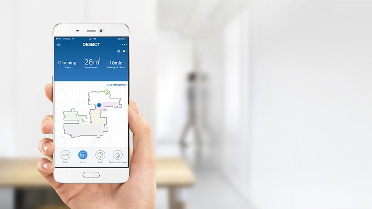 Ecovacs robotstøvsuger - intelligent kortfunktion