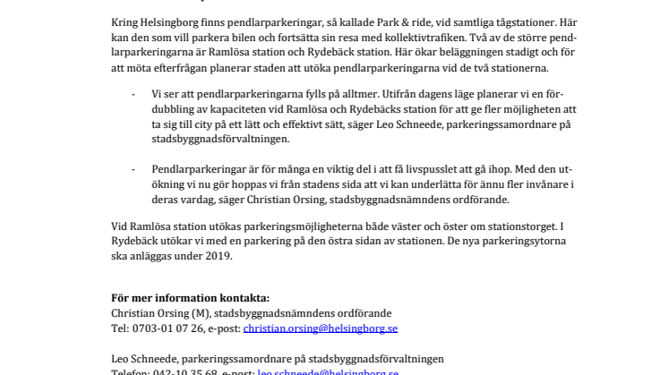 Fler ska få möjlighet att använda Park & ride 