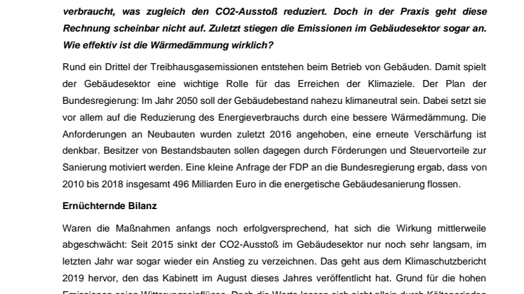 Klimaschutz und Hausbau: Wie sinnvoll ist das Dämmen?